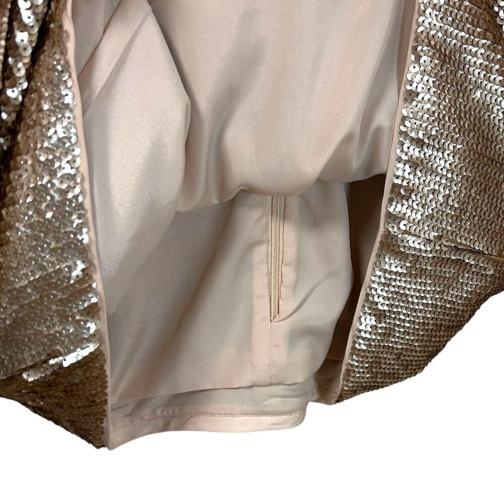 J. Crew - Women's Rose Gold Sequin Crop Top, Back Bow Ties - Gold, Black, Size 8 - Picture 13 of 13